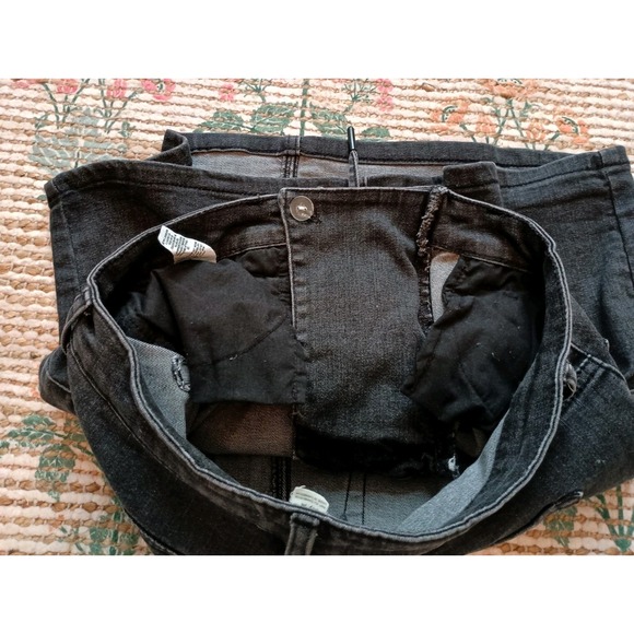 Garage Black Denim Lace Front Mini Skirt Sz. M Festival Wear City Punk Going Out - Picture 6 of 9